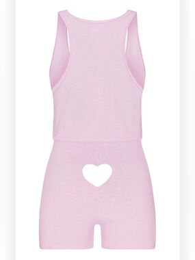SKIMS Worn in Jersey Heart Onesie Pink - Baby Pink BNWT Heart Cutout